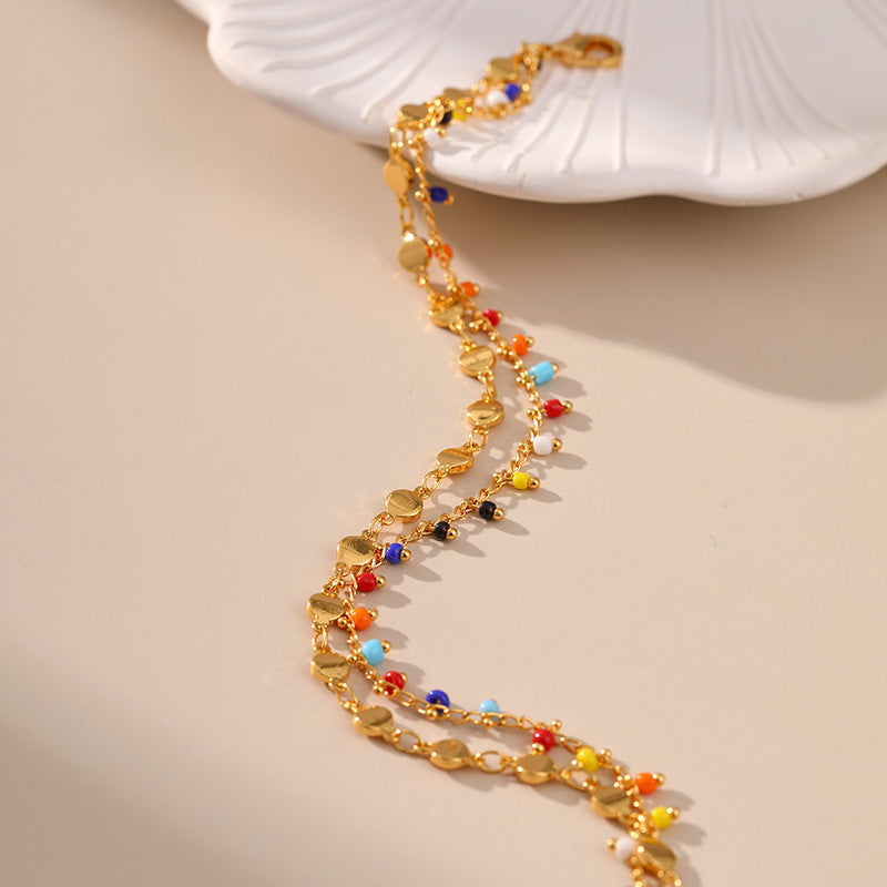 Small Rice-shaped Beads Style Anklets