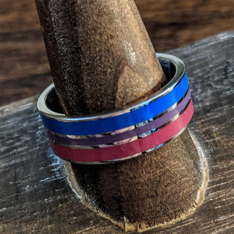 Bisexual Pride Steel Ring