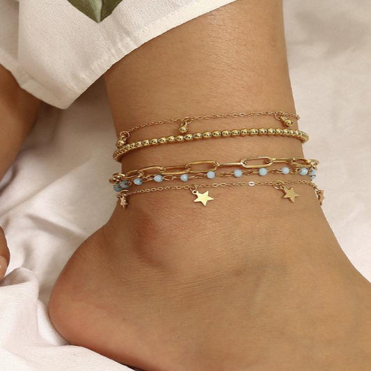 Fashion All-Match Cross Hollow Anklets