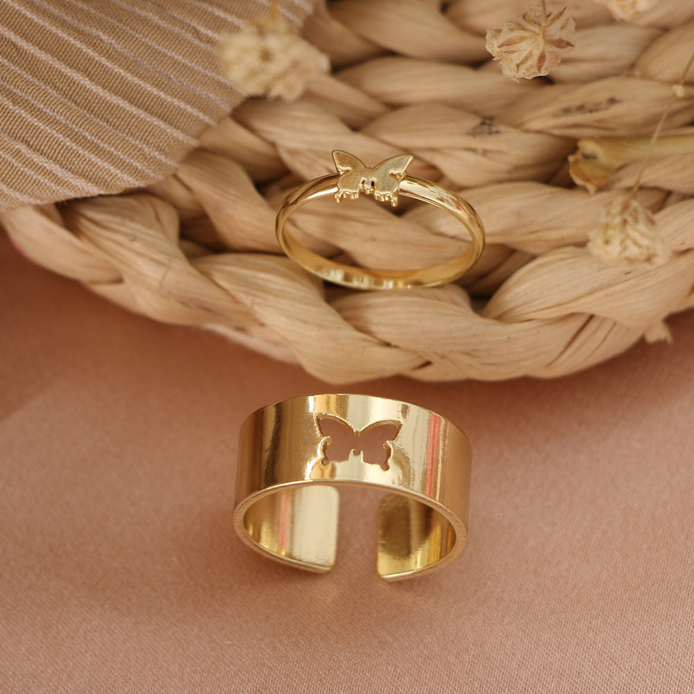 Personality Butterfly 2-Piece Couple Ring