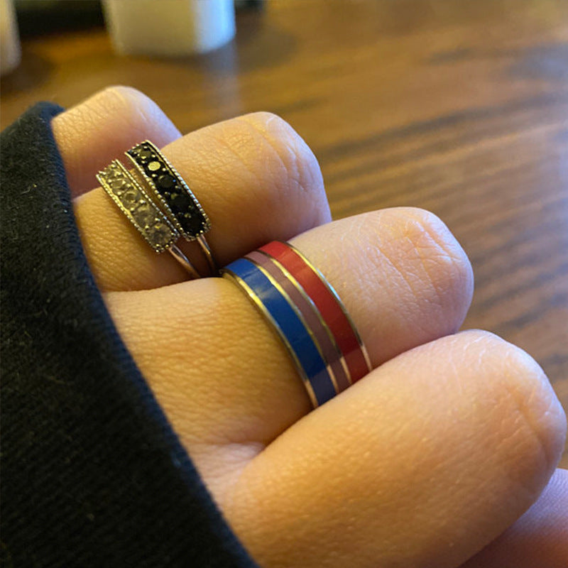 Bisexual Pride Steel Ring