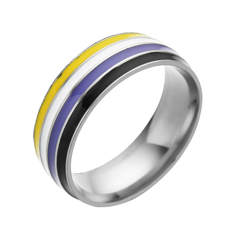 Bisexual Pride Steel Ring