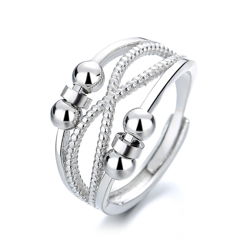 Hollow Line Rotatable Ring Women