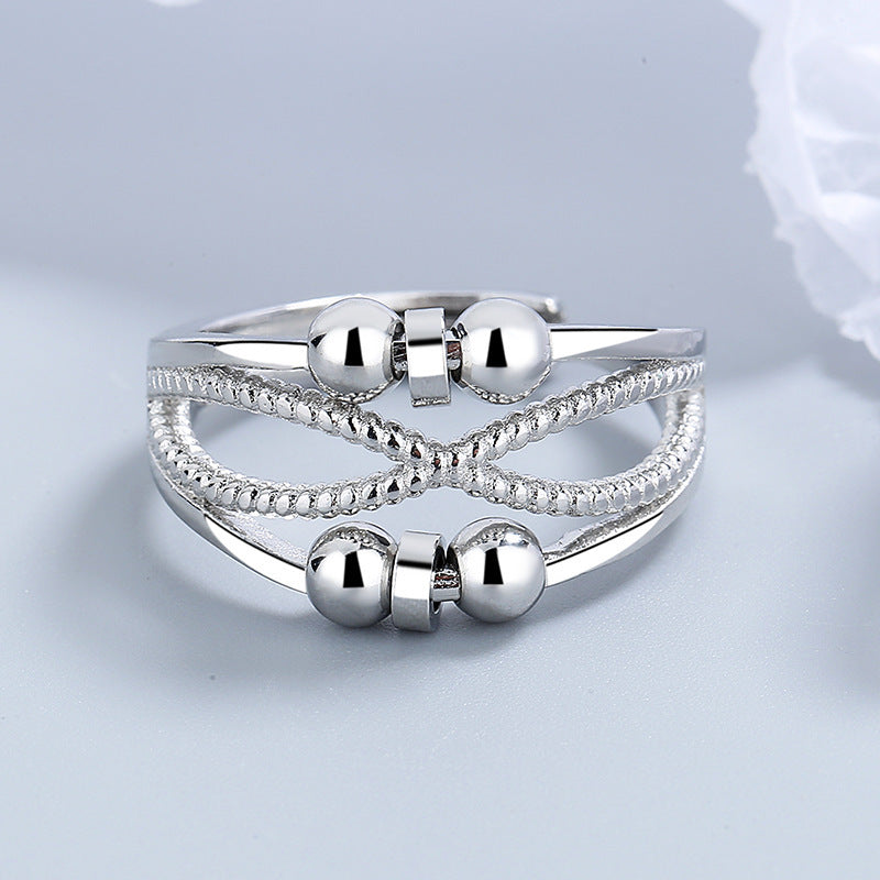 Hollow Line Rotatable Ring Women