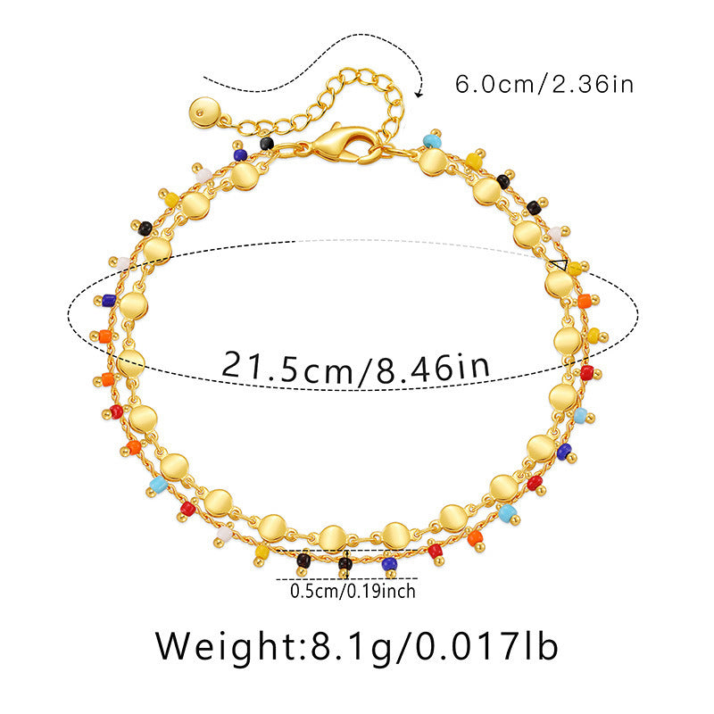 Small Rice-shaped Beads Style Anklets