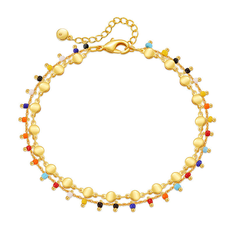 Small Rice-shaped Beads Style Anklets