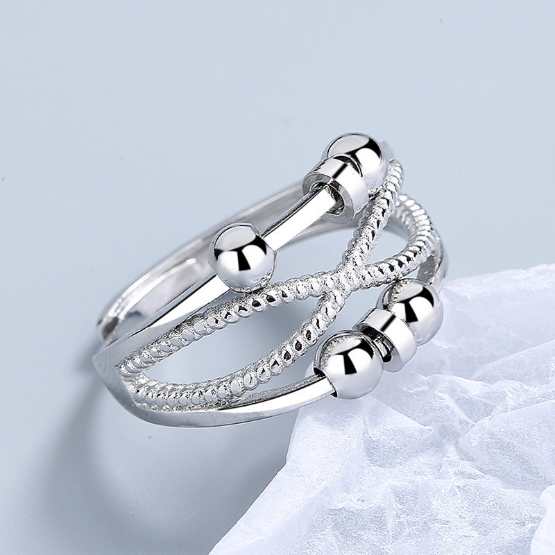 Hollow Line Rotatable Ring Women