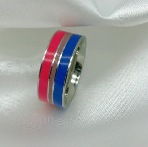 Bisexual Pride Steel Ring